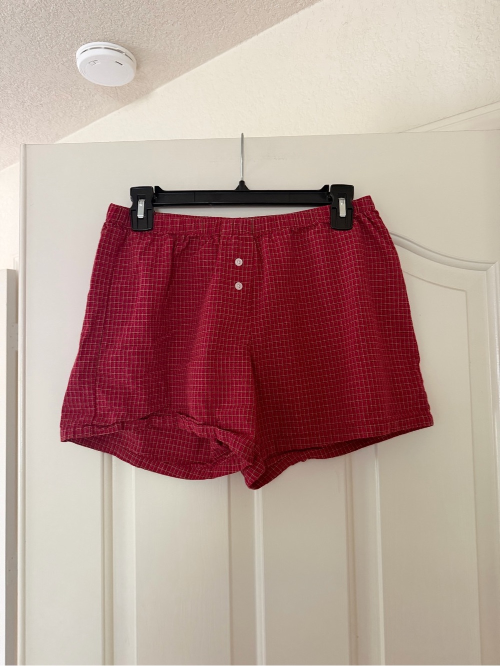 Brandy Melville Red Plaid Button-Front Lounge Shorts